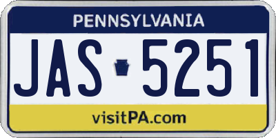 PA license plate JAS5251