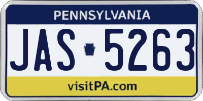 PA license plate JAS5263