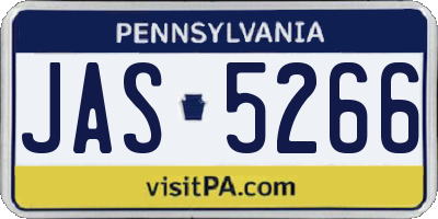 PA license plate JAS5266