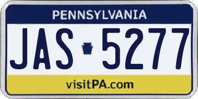 PA license plate JAS5277