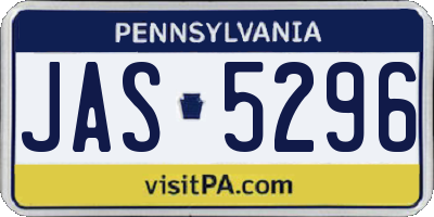 PA license plate JAS5296