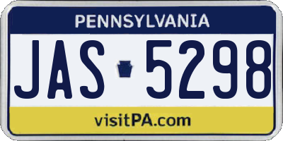 PA license plate JAS5298