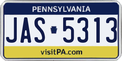 PA license plate JAS5313