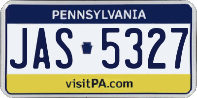 PA license plate JAS5327