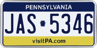 PA license plate JAS5346