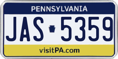 PA license plate JAS5359
