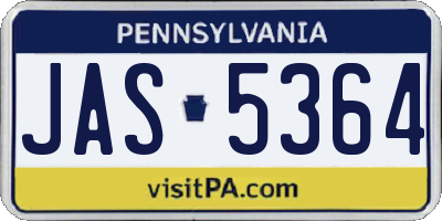 PA license plate JAS5364