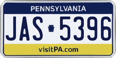 PA license plate JAS5396