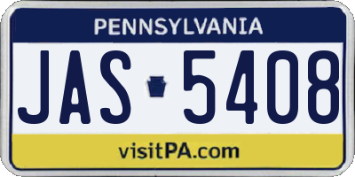 PA license plate JAS5408