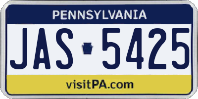PA license plate JAS5425