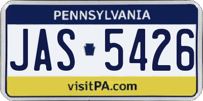 PA license plate JAS5426