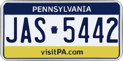 PA license plate JAS5442