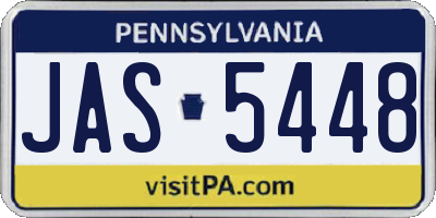 PA license plate JAS5448