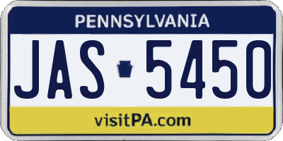 PA license plate JAS5450