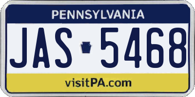 PA license plate JAS5468