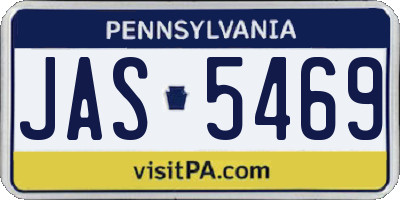 PA license plate JAS5469