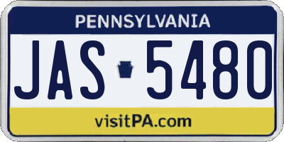 PA license plate JAS5480