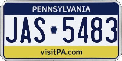PA license plate JAS5483