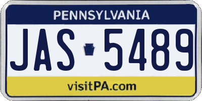 PA license plate JAS5489
