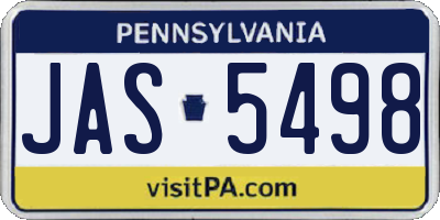 PA license plate JAS5498