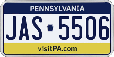 PA license plate JAS5506