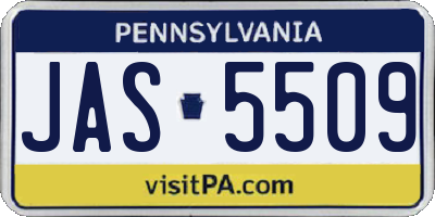 PA license plate JAS5509