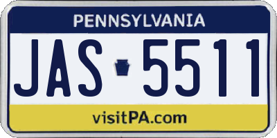 PA license plate JAS5511