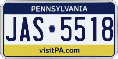 PA license plate JAS5518