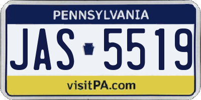 PA license plate JAS5519