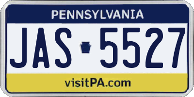 PA license plate JAS5527