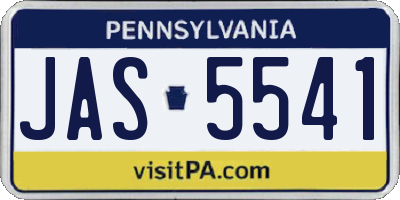 PA license plate JAS5541