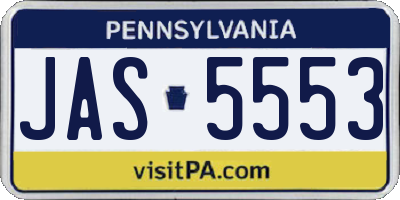 PA license plate JAS5553