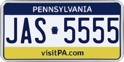 PA license plate JAS5555