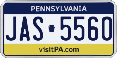 PA license plate JAS5560
