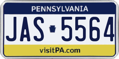 PA license plate JAS5564