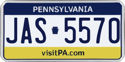 PA license plate JAS5570