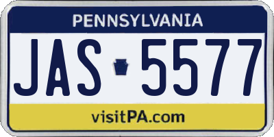 PA license plate JAS5577