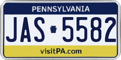 PA license plate JAS5582
