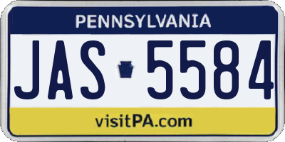 PA license plate JAS5584