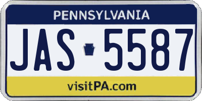 PA license plate JAS5587