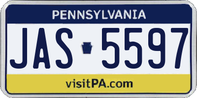 PA license plate JAS5597