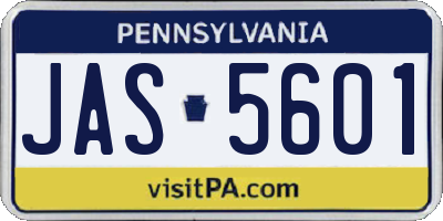 PA license plate JAS5601