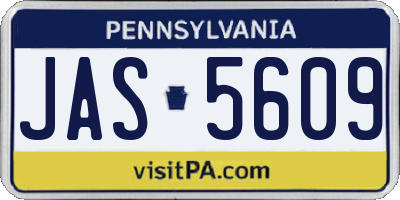 PA license plate JAS5609