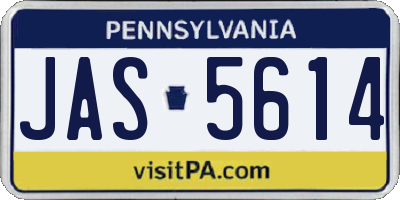 PA license plate JAS5614