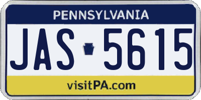 PA license plate JAS5615