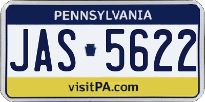 PA license plate JAS5622
