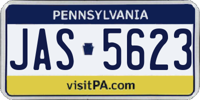 PA license plate JAS5623
