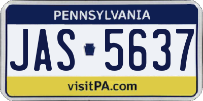 PA license plate JAS5637