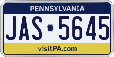 PA license plate JAS5645