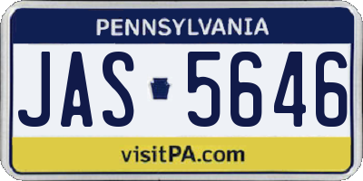 PA license plate JAS5646